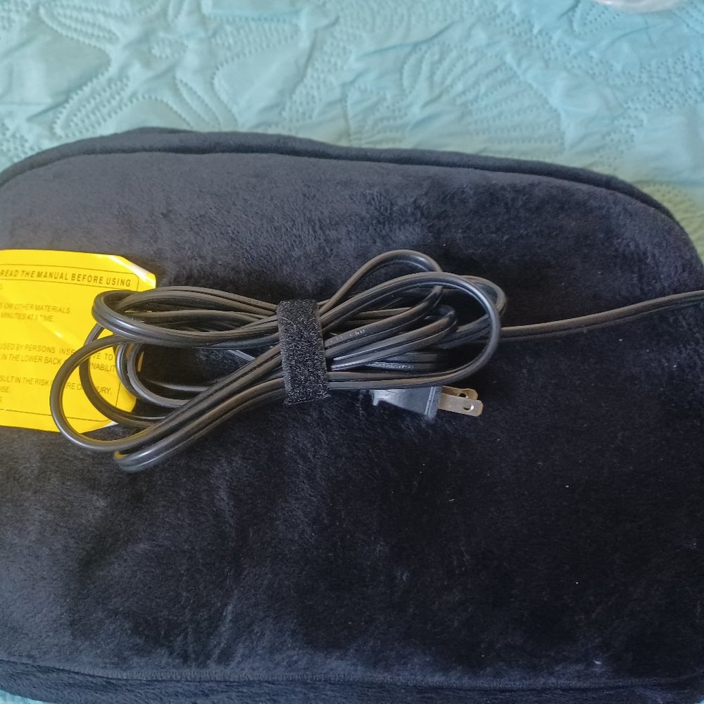 Back & Neck Massage pillow color black  4 rollers